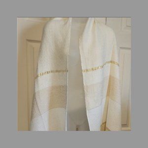 Floor 9 Scarf Wrap Cream and Blush Pink With Tassels